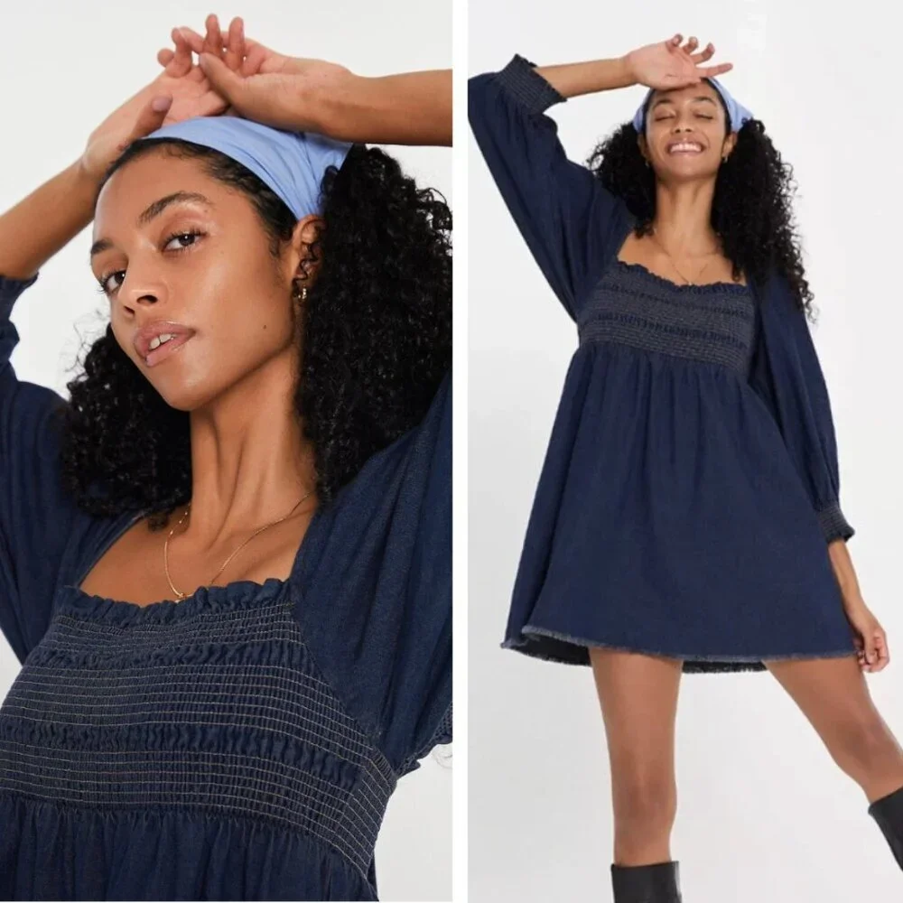 NEW Free People This Is Everything Mini Denim Dress